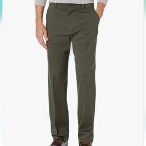Dockers NEW Mens Easy Khaki Straight Leg Pant Stretch Waist Olive Green 38x34